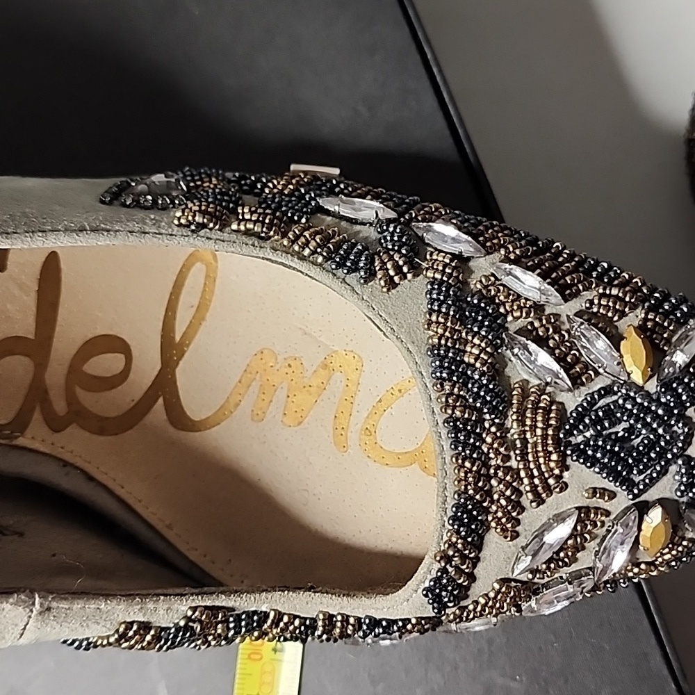 Sam Edelman Rare Beaded Women's Shoes - Gray and Gold - Picture 10 of 11
